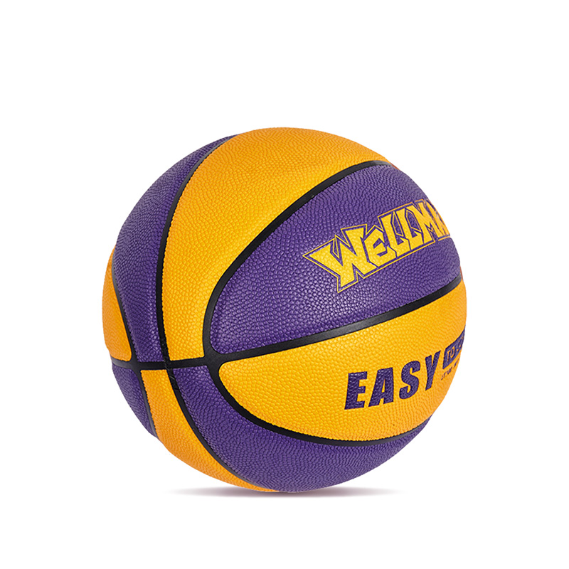Logo personnalisé Color-bloqué Humiture Absorbing PU Leather Soft Basketball Balle pour adulte pour adultes